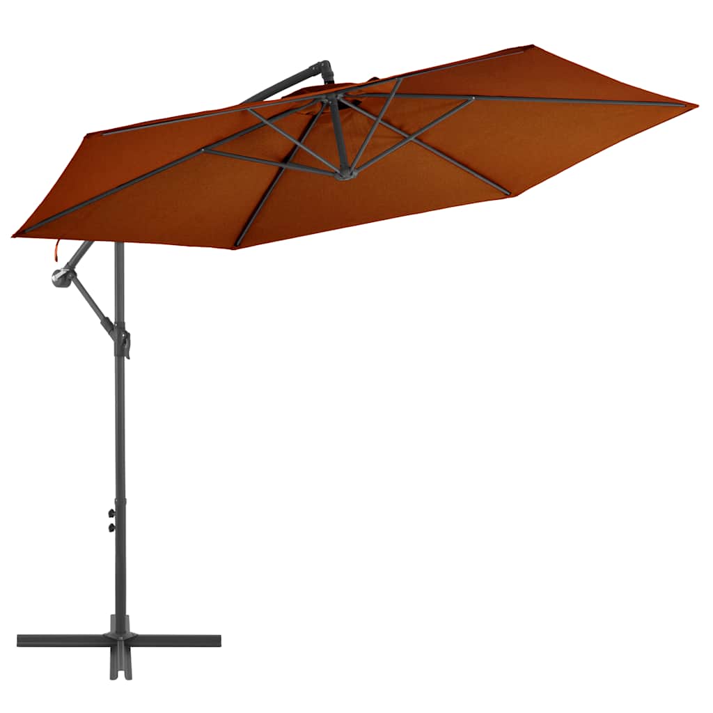 Vidaxl Parasol flottant avec poteau en aluminium 300 cm en terre cuite -colored