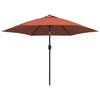 Parasol vidaxl avec éclairage LED et poteau en acier 300 cm en terre cuite