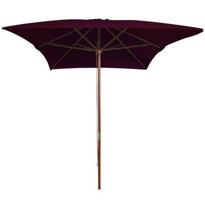 Vidaxl parasol avec poteau en bois 200x300 cm Bordeaux rouge