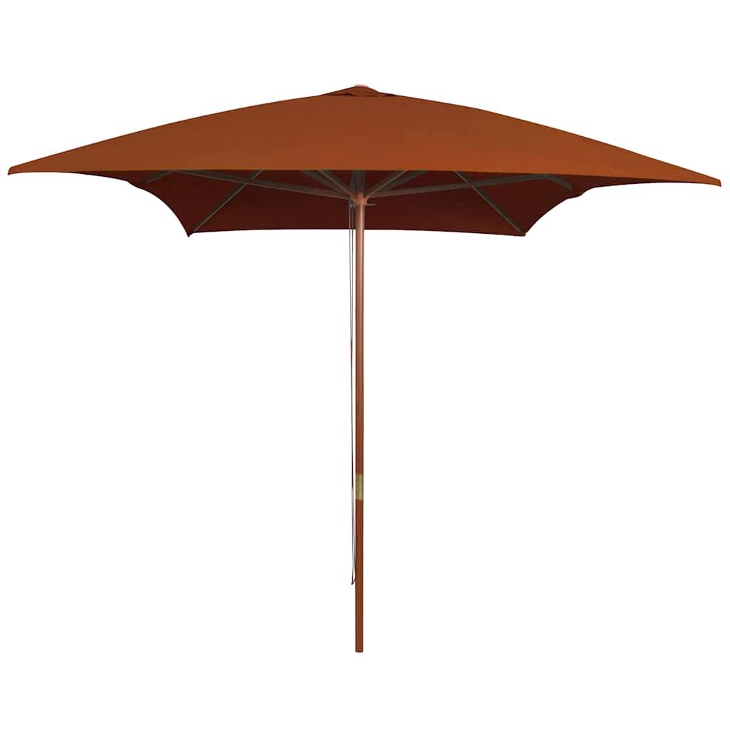 Vidaxl parasol avec poteau en bois 200x300 cm en terre cuite