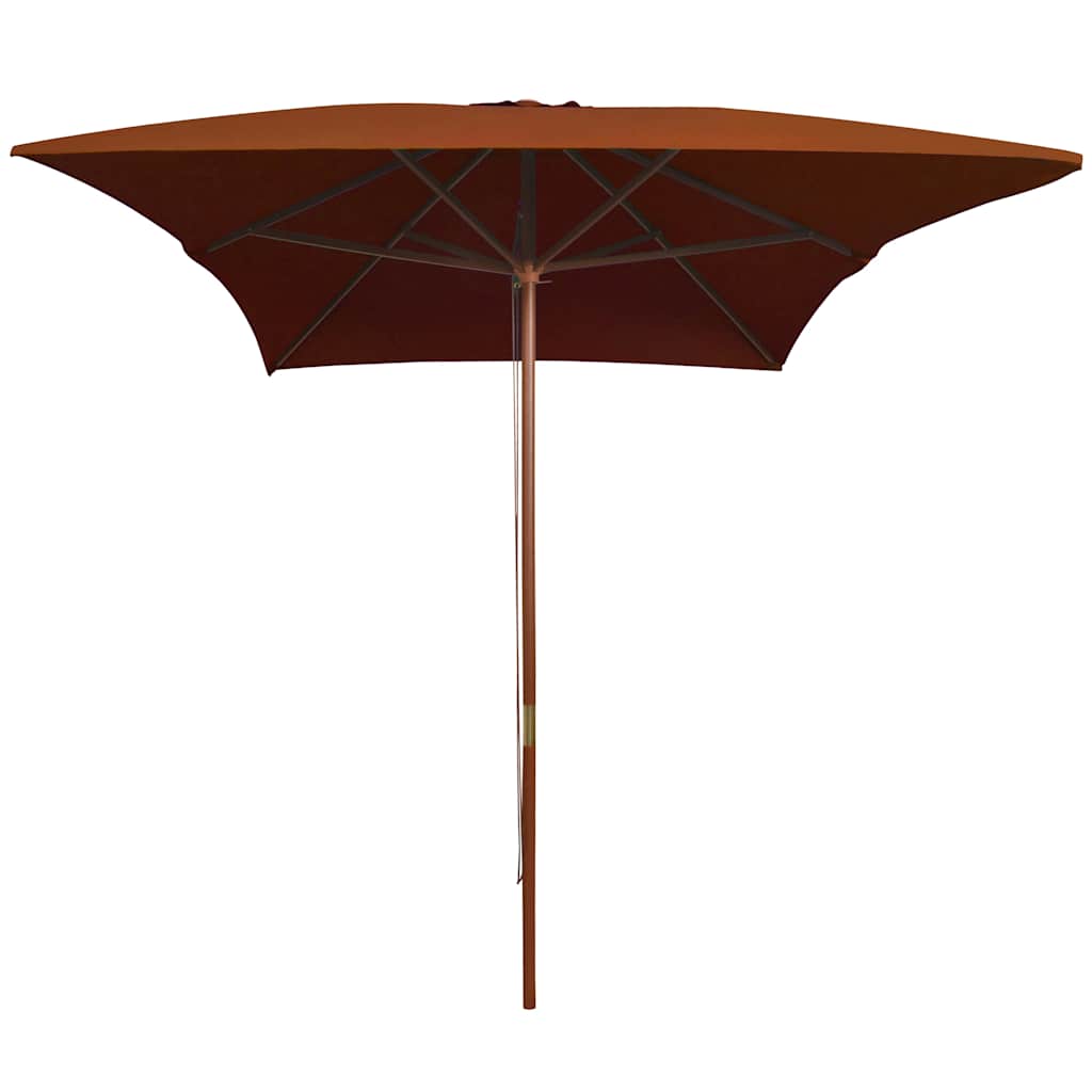 Vidaxl parasol avec poteau en bois 200x300 cm en terre cuite