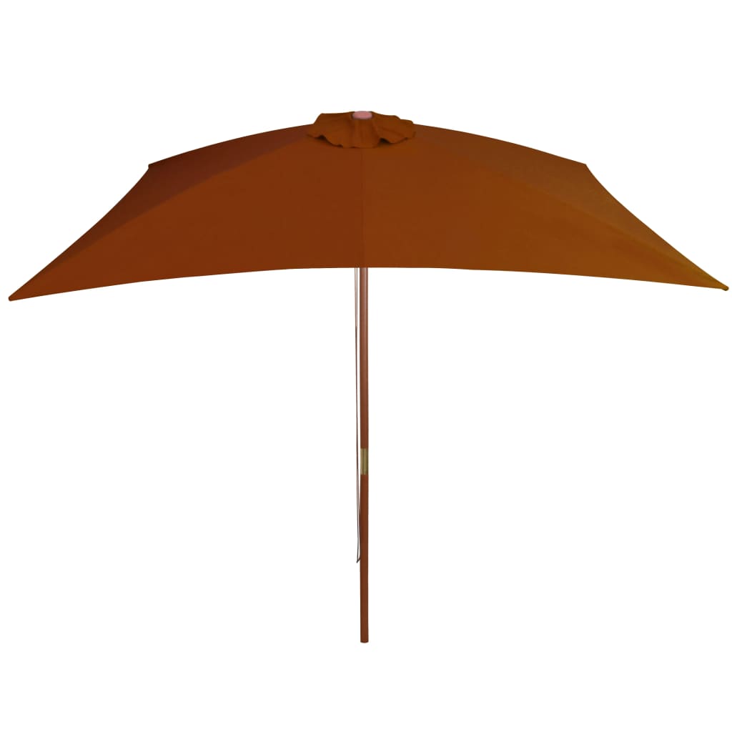 Vidaxl parasol avec poteau en bois 200x300 cm en terre cuite