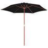 Parasol vidaxl avec poteau en bois 270 cm noir