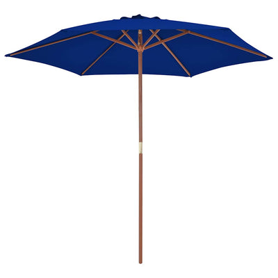 Parasol vidaxl avec poteau en bois 270 cm bleu