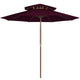 Vidaxl Parasol Double Decker avec poteau en bois 270 cm Bordeaux rouge