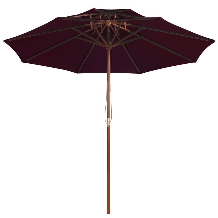 Vidaxl Parasol Double Decker avec poteau en bois 270 cm Bordeaux rouge
