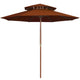 Vidaxl Parasol Double-Beker avec poteau en bois 270 cm en terre cuite -colored