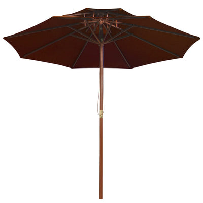Vidaxl Parasol Double-Beker avec poteau en bois 270 cm en terre cuite -colored