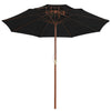Vidaxl Parasol Double Decker avec poteau en bois 270 cm noir
