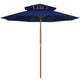 Vidaxl Parasol Double Decker avec poteau en bois 270 cm bleu