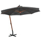 Vidaxl Parasol flottant avec pôle 3,5 x 2,9 m anthracite solide solide