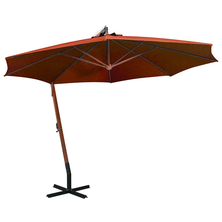 Vidaxl Parasol flottant avec une terre cuite en pin solide de 3,5 x 2,9 m