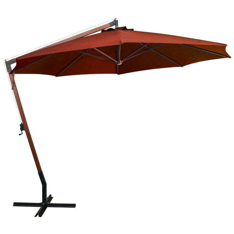 Vidaxl Parasol flottant avec une terre cuite en pin solide de 3,5 x 2,9 m