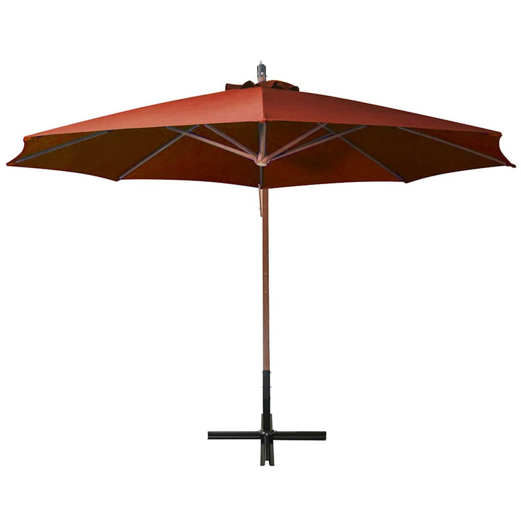 Vidaxl Parasol flottant avec une terre cuite en pin solide de 3,5 x 2,9 m