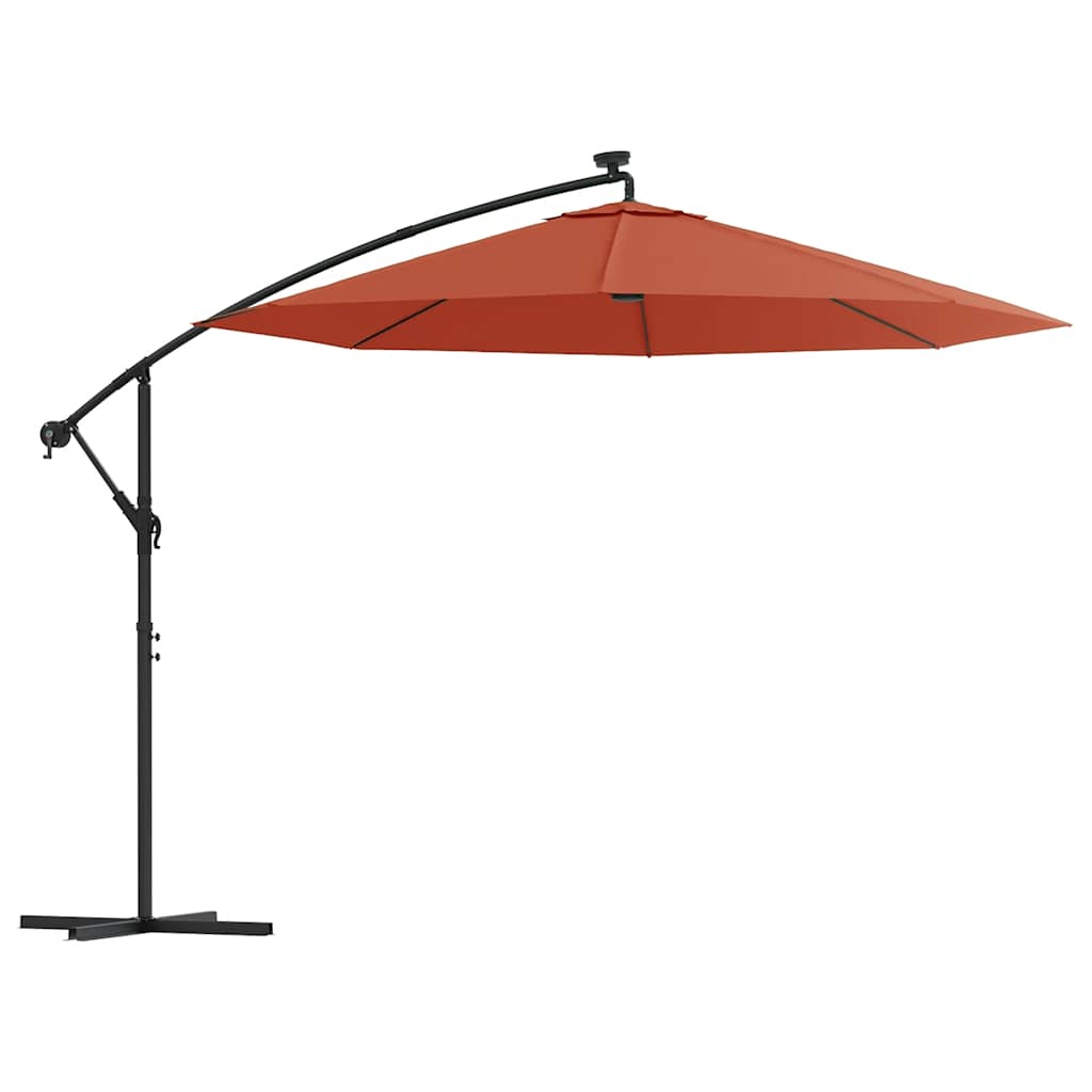 Vidaxl Parasol flottant avec un éclairage LED et une couleur en terre cuite en acier