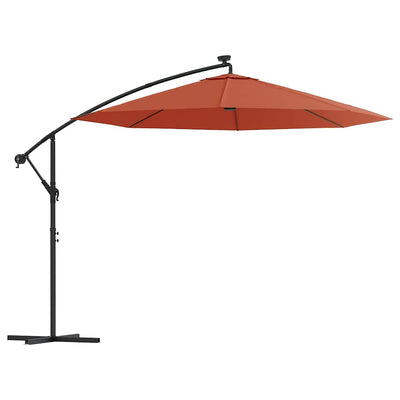 Vidaxl Parasol flottant avec un éclairage LED et une couleur en terre cuite en acier