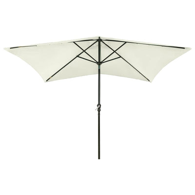 Parasol vidaxl avec LED et poteau en acier 2x3 m de sable