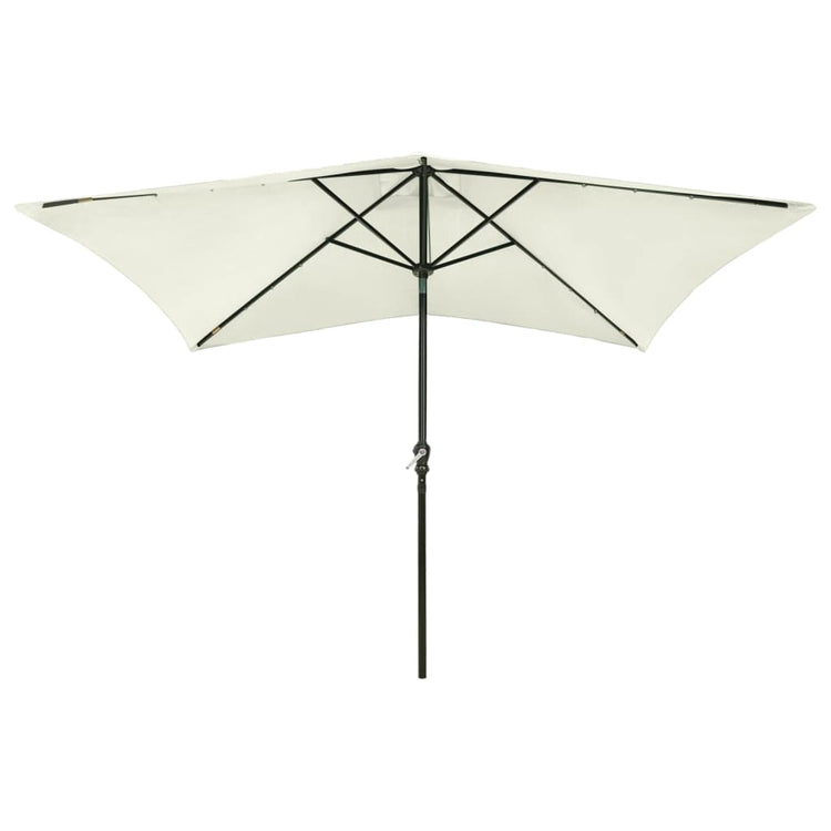 Parasol vidaxl avec LED et poteau en acier 2x3 m de sable