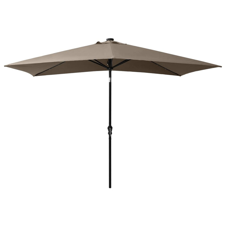 Parasol vidaxl avec LED et poteau en acier 2x3 m taupe