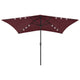 Parasol vidaxl avec LED et poteau en acier 2x3 m Bordeaux rouge