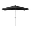 Parasol vidaxl avec LED et poteau en acier 2x3 m vert