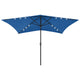 Parasol vidaxl avec LED et poteau en acier 2x3 m azure bleu