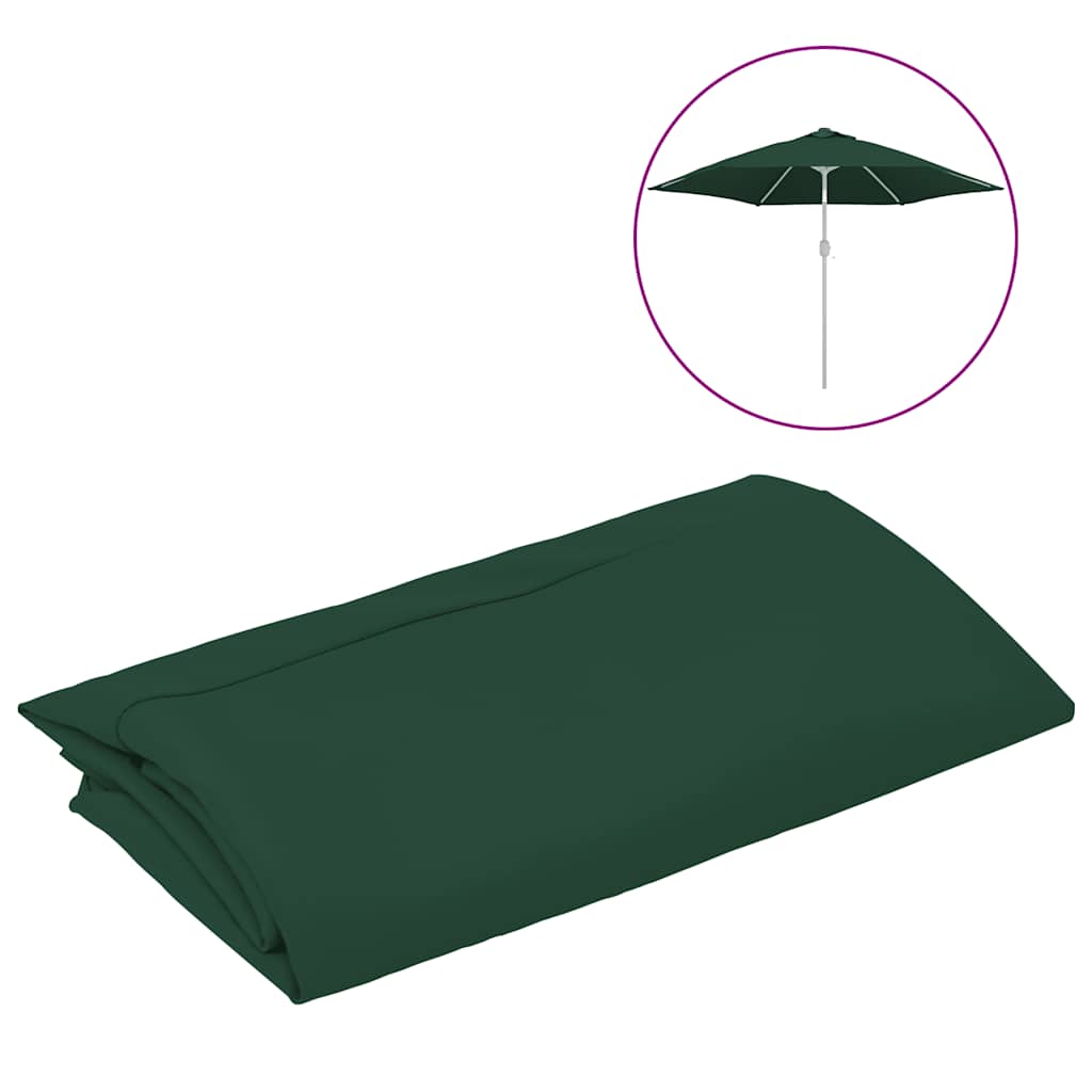 Tissu de remplacement Vidaxl pour parasol 300 cm vert