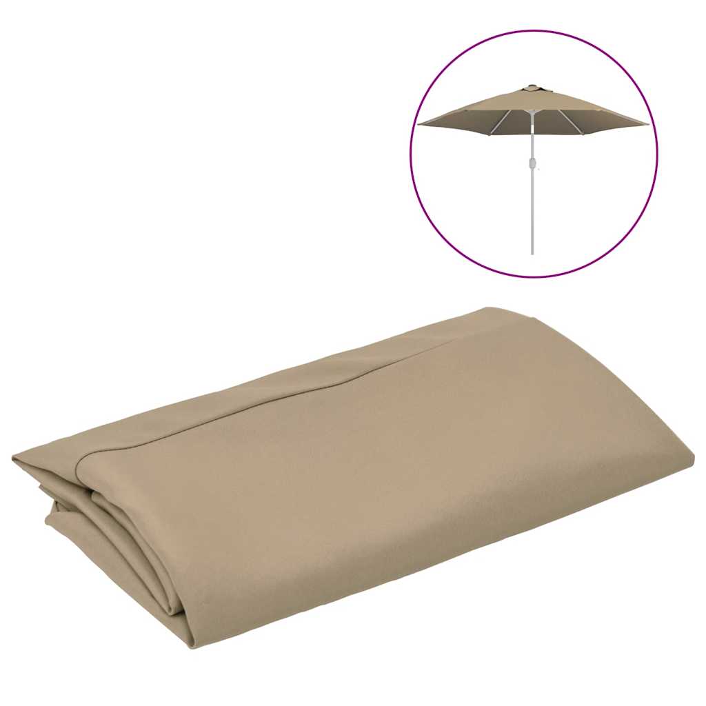 Tissu de remplacement Vidaxl pour parasol 300 cm taupe