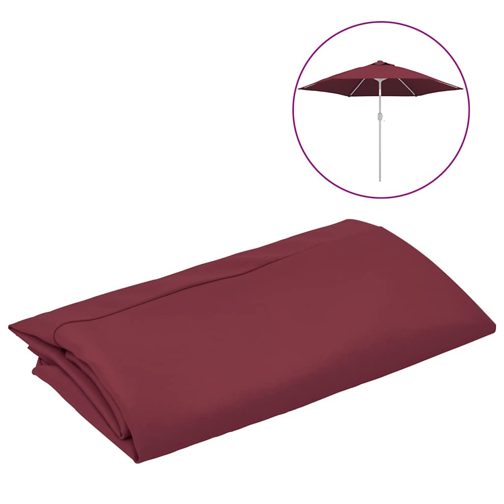 Tissu de remplacement de Vidaxl pour parasol 300 cm Bourgogne rouge