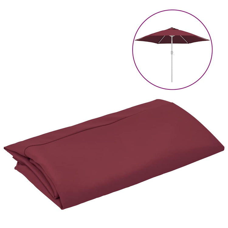 Tissu de remplacement de Vidaxl pour parasol 300 cm Bourgogne rouge