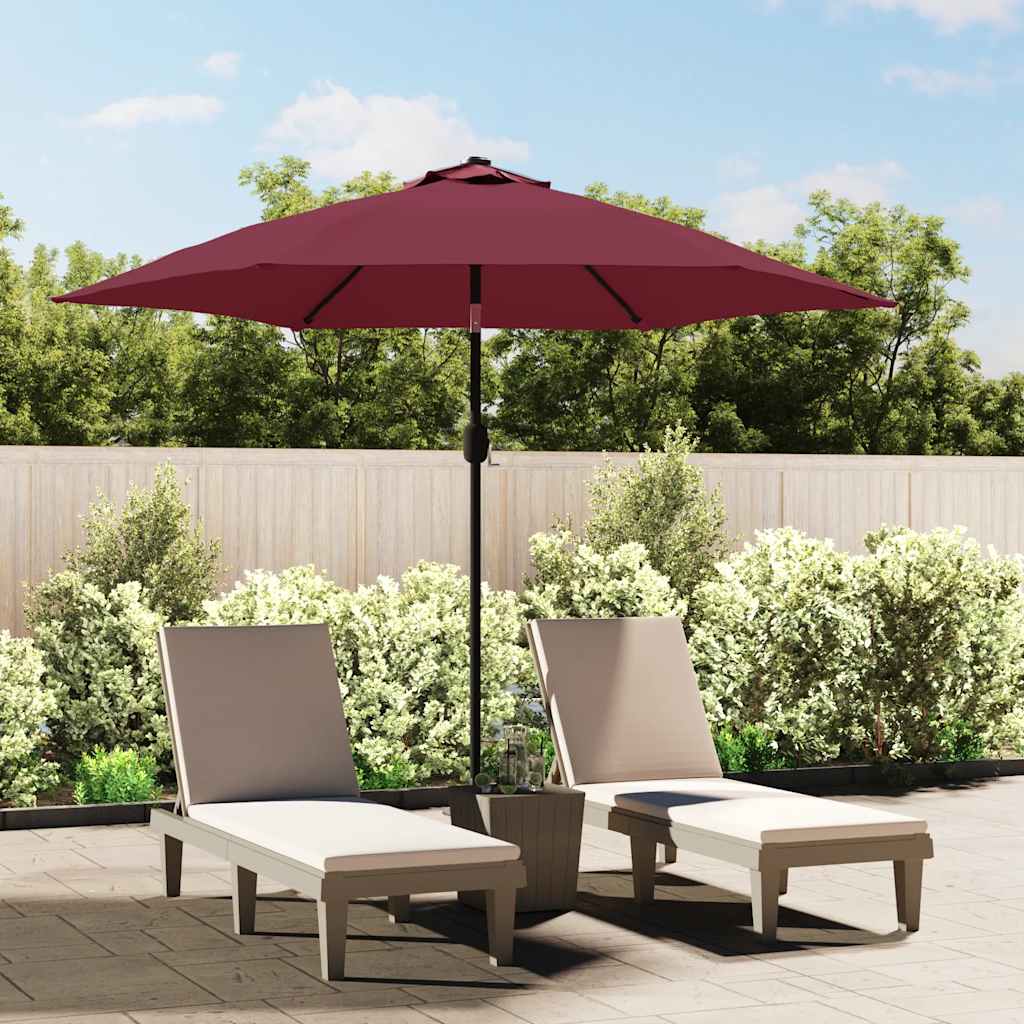 Tissu de remplacement de Vidaxl pour parasol 300 cm Bourgogne rouge