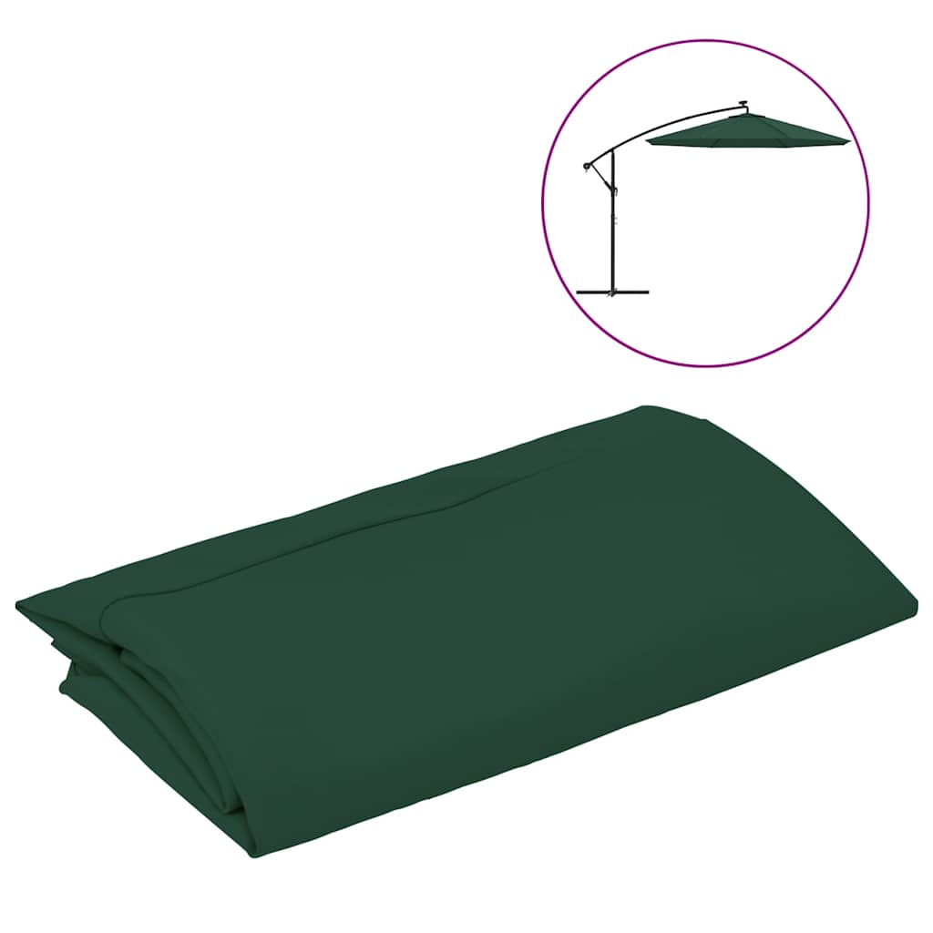 Tissu de remplacement Vidaxl pour parasol flottant 350 cm vert