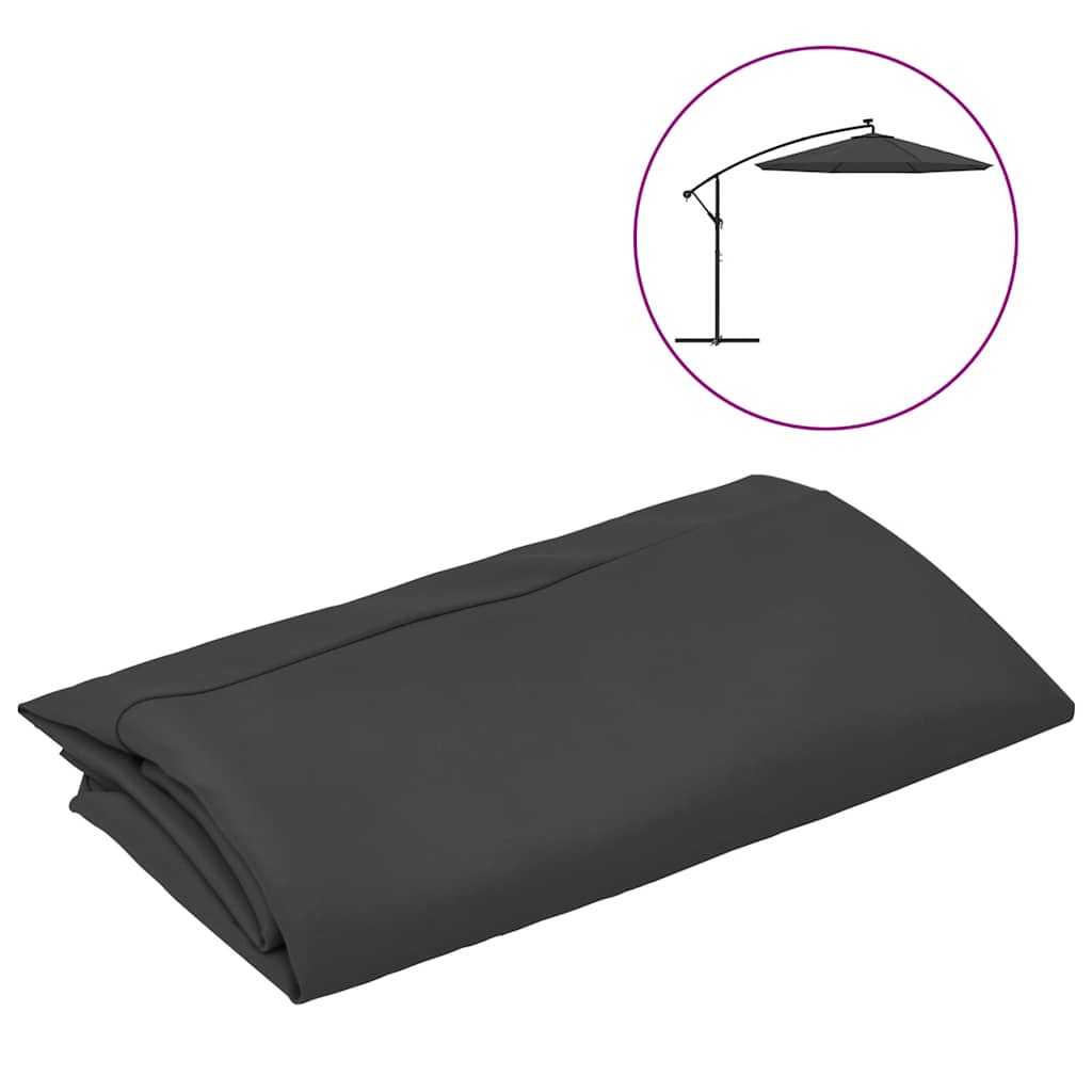 Tissu de remplacement Vidaxl pour parasol flottant 350 cm anthracite -colored