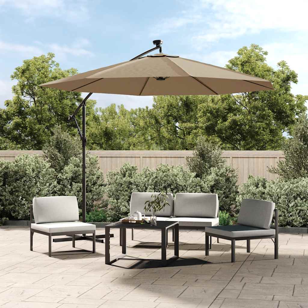 Tissu de remplacement Vidaxl pour parasol flottant 350 cm taupe