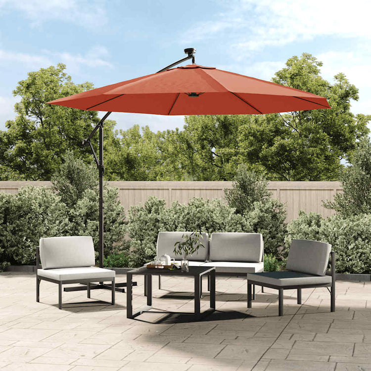 Tissu de remplacement Vidaxl pour parasol flottant 350 cm en terre cuite -colored