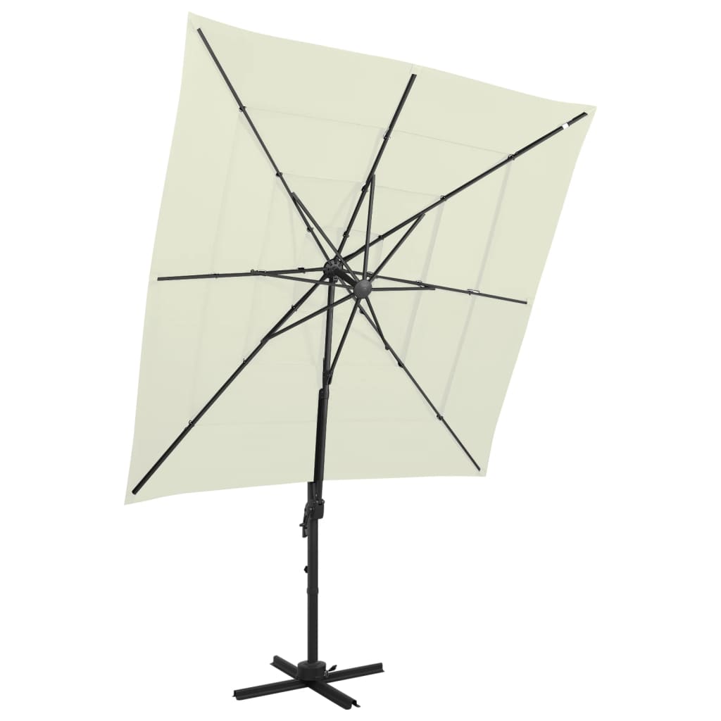 Vidaxl parasol 4 couches avec poteau en aluminium 250x250 cm de couleur sable