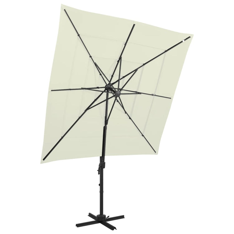 Vidaxl parasol 4 couches avec poteau en aluminium 250x250 cm de couleur sable