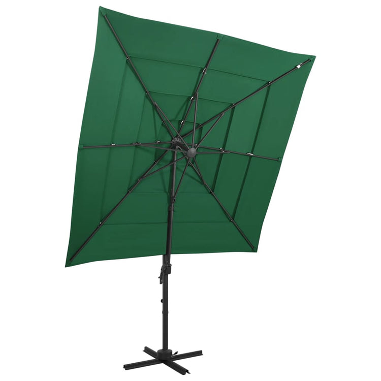 Vidaxl parasol 4 couches avec poteau en aluminium 250x250 cm vert