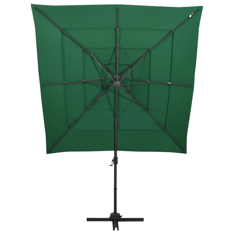 Vidaxl parasol 4 couches avec poteau en aluminium 250x250 cm vert