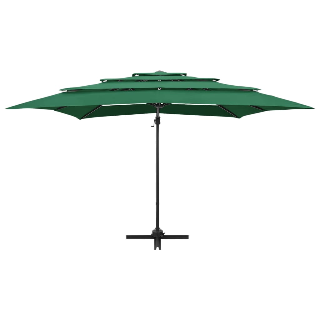 Vidaxl parasol 4 couches avec poteau en aluminium 250x250 cm vert