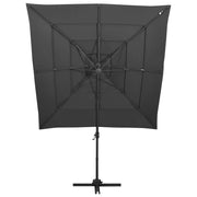 Vidaxl parasol 4 couches avec poteau en aluminium 250x250 cm de couleur anthracite - afbeelding 2