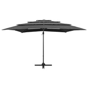 Vidaxl parasol 4 couches avec poteau en aluminium 250x250 cm de couleur anthracite - afbeelding 3