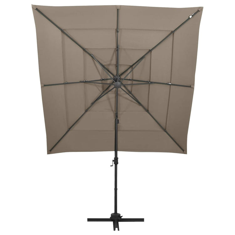 Vidaxl parasol 4 couches avec poteau en aluminium 250x250 cm taupe