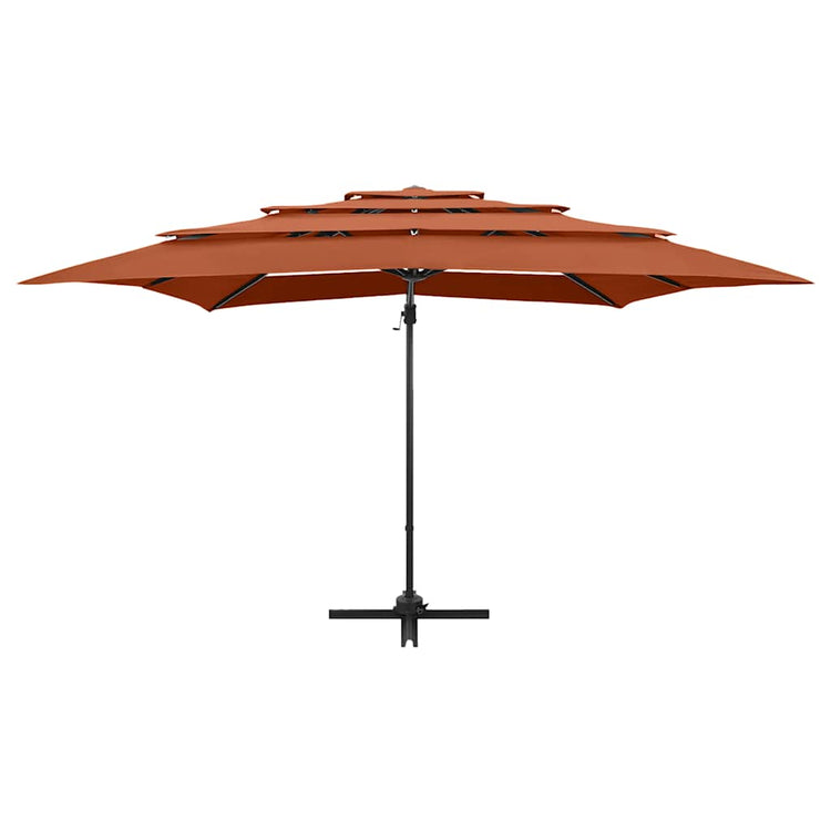 Vidaxl parasol 4 couches avec poteau en aluminium 250x250 cm en terre cuite