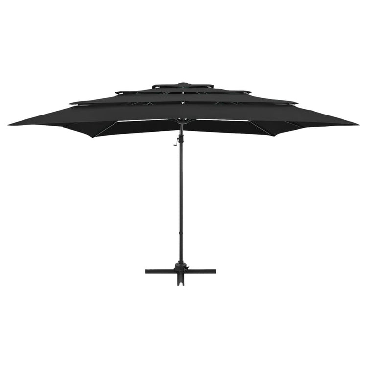 Vidaxl parasol 4 couches avec poteau en aluminium 250x250 cm noir