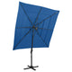 Vidaxl parasol 4 couches avec poteau en aluminium 250x250 cm bleu azure