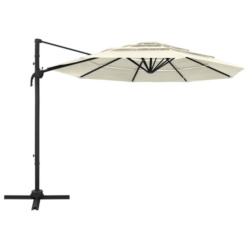Vidaxl parasol 4 couches avec poteau en aluminium 3x3 m de sable
