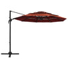 Vidaxl parasol 4 couches avec poteau en aluminium 3x3 m terrestre brillant