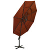 Vidaxl parasol 4 couches avec poteau en aluminium 3x3 m terrestre brillant