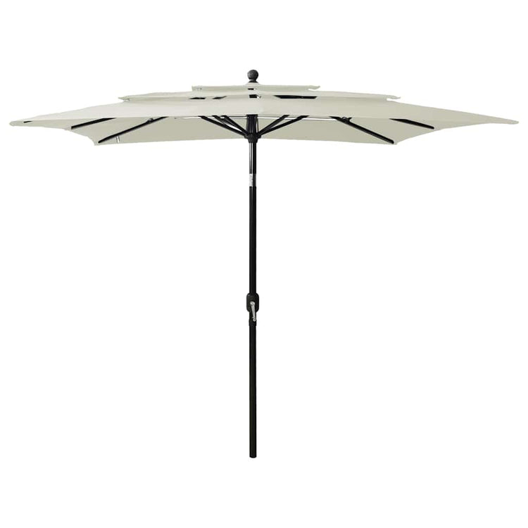 Vidaxl parasol 3 couches avec poteau en aluminium 2,5x2,5 m de sable